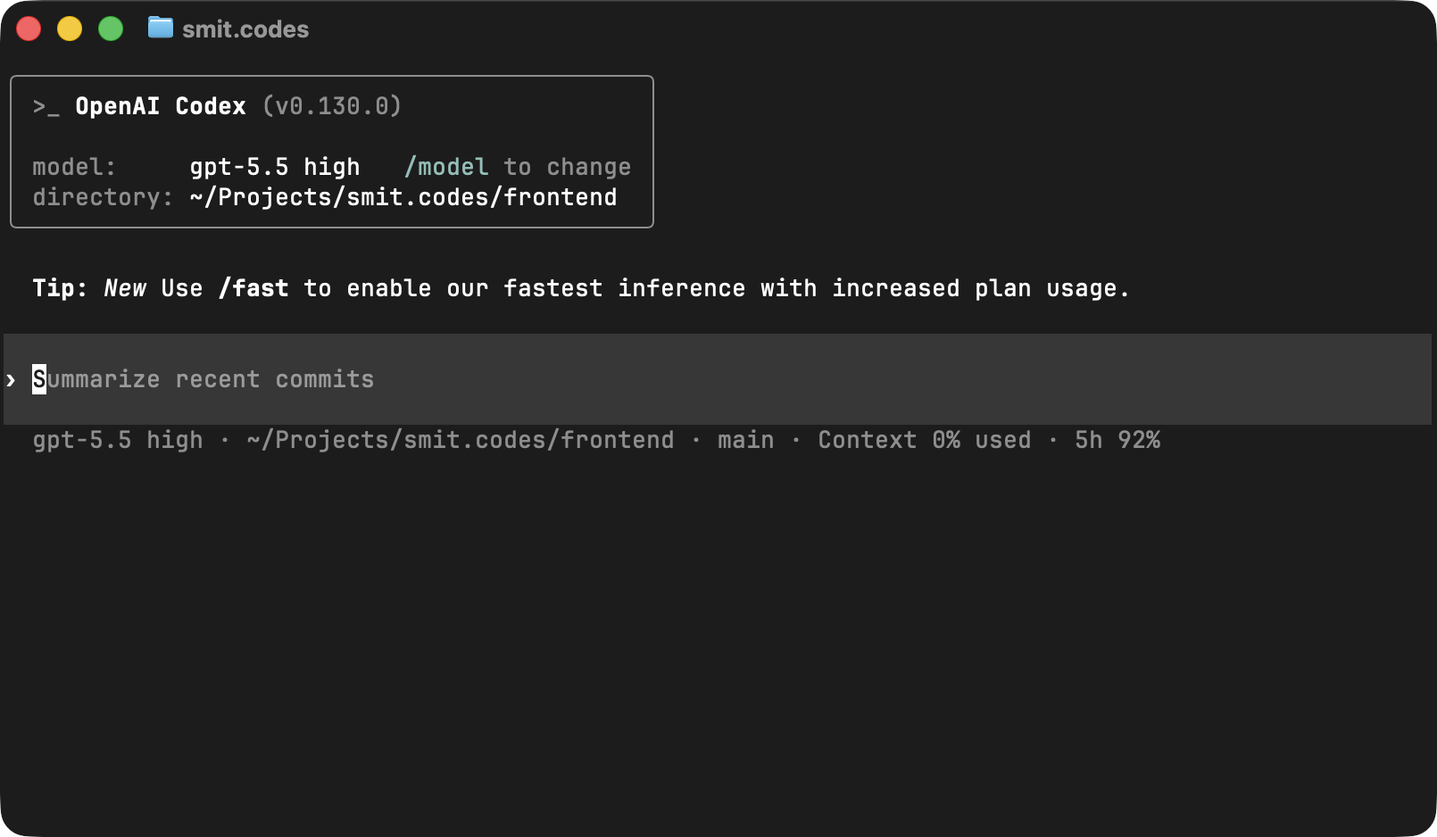 codex cli screenshot